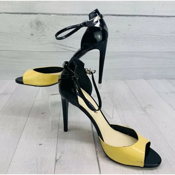 ❣️FREE SHIP❣️  Ralph Lauren Collection Heel Ankle Strap Peep Toe Two Tone