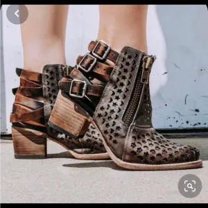 Freebird by Steven Brown Dahlia Ankle Boots with Perforated Design