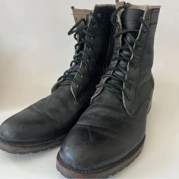 Freebird by Steven FM Oaks Black Leather Boots Combat Style Midcalf 11 Men’s