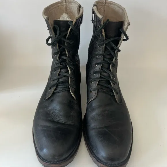 Freebird by Steven FM Oaks Black Leather Boots Combat Style Midcalf 11 Men’s
