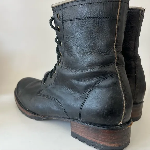 Freebird by Steven FM Oaks Black Leather Boots Combat Style Midcalf 11 Men’s