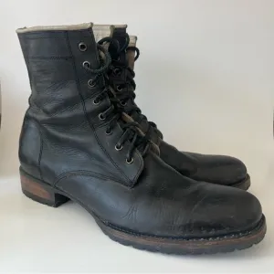 Freebird by Steven FM Oaks Black Leather Boots Combat Style Midcalf 11 Men’s