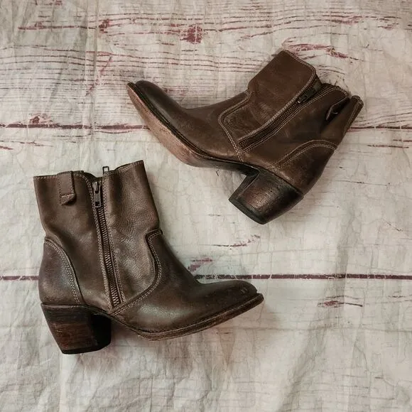Freebird by Steven South Leather Double Zipper Ankle Boots Size 6
