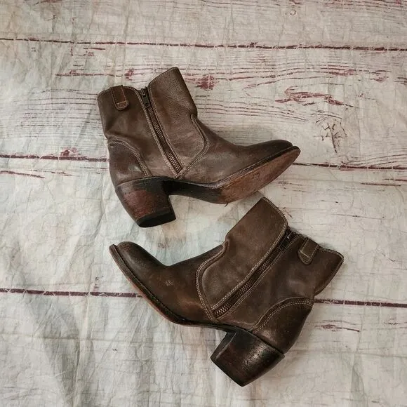 Freebird by Steven South Leather Double Zipper Ankle Boots Size 6