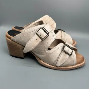 Freebird Caprice Ice Women's 10 Tan Leather Sandal Slip-On Double Strap Open Toe