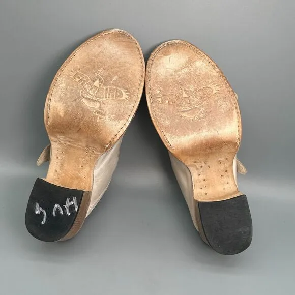 Freebird Caprice Ice Women's 10 Tan Leather Sandal Slip-On Double Strap Open Toe