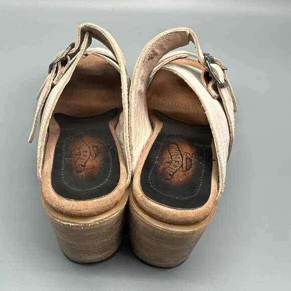 Freebird Caprice Ice Women's 10 Tan Leather Sandal Slip-On Double Strap Open Toe
