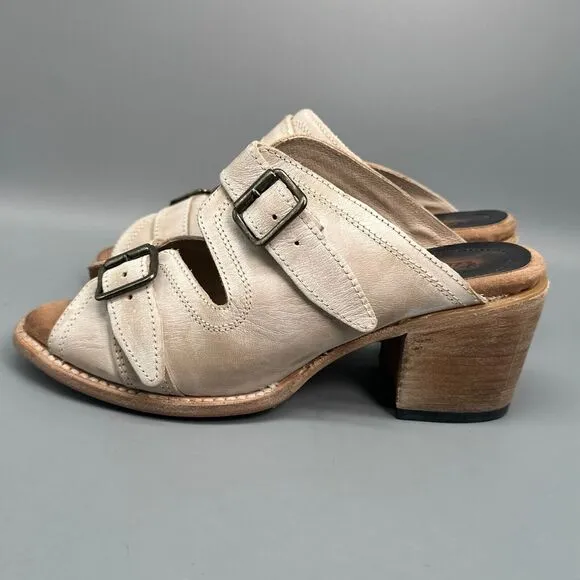 Freebird Caprice Ice Women's 10 Tan Leather Sandal Slip-On Double Strap Open Toe