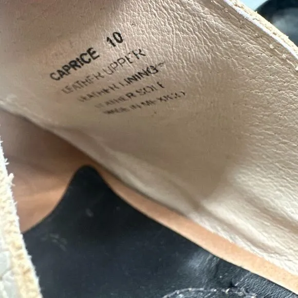 Freebird Caprice Ice Women's 10 Tan Leather Sandal Slip-On Double Strap Open Toe