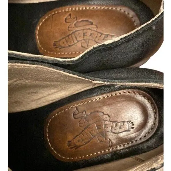 Freebird MABEL Distressed  Black Leather Oxford Shoes Women size US 5 EUR 35