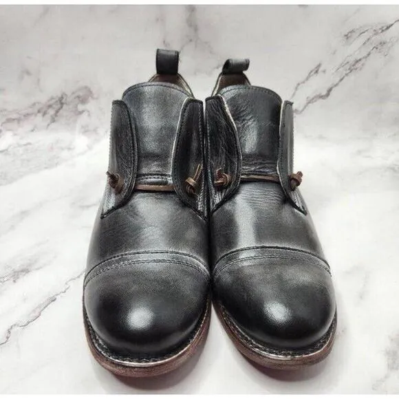 Freebird MABEL Distressed  Black Leather Oxford Shoes Women size US 5 EUR 35