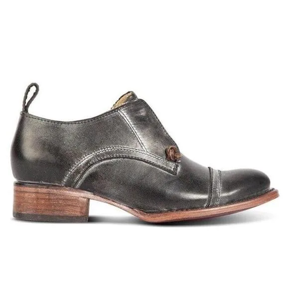 Freebird MABEL Distressed  Black Leather Oxford Shoes Women size US 5 EUR 35