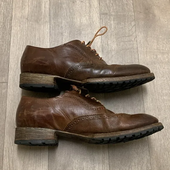 Freebirds By‎ Steven Felix Wingtip Lace Up Distressed Casual Leather Shoes