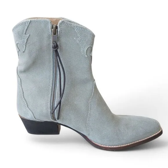 Free People New Frontier Suede Western Style Boots &quot;Dusty Blue&quot; Women's 9/40