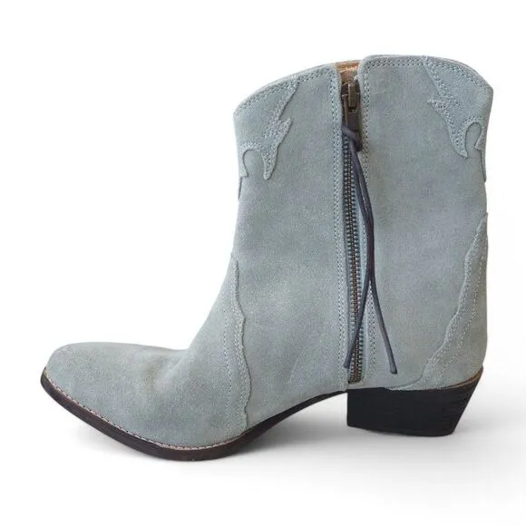 Free People New Frontier Suede Western Style Boots &quot;Dusty Blue&quot; Women's 9/40