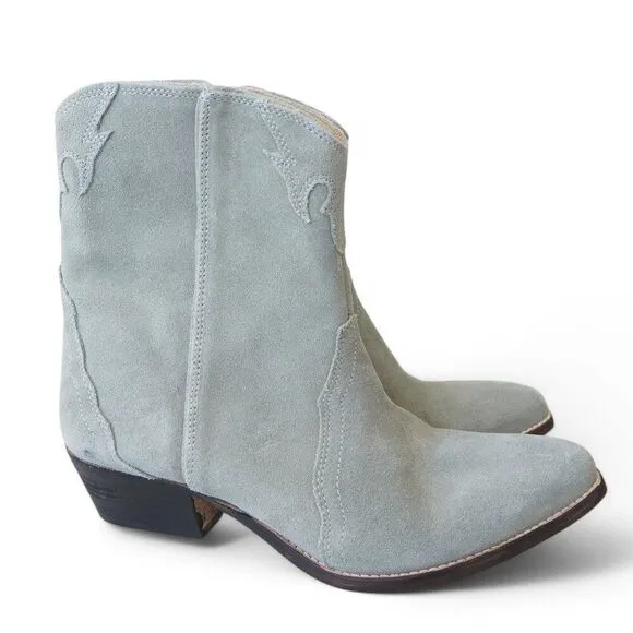 Free People New Frontier Suede Western Style Boots &quot;Dusty Blue&quot; Women's 9/40