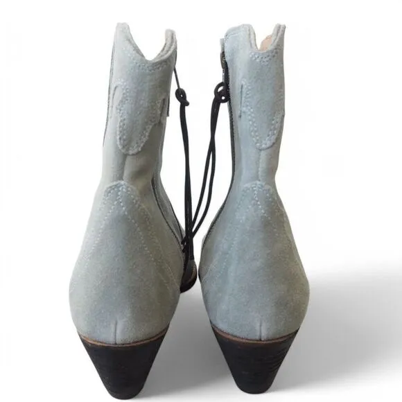 Free People New Frontier Suede Western Style Boots &quot;Dusty Blue&quot; Women's 9/40