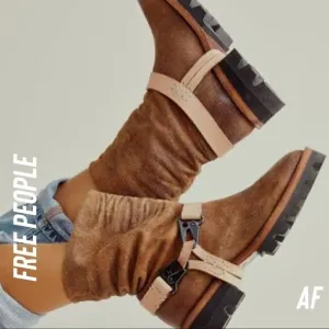 FREE PEOPLE REYA HARNESS BOOTS NEW TAN SIZE 37