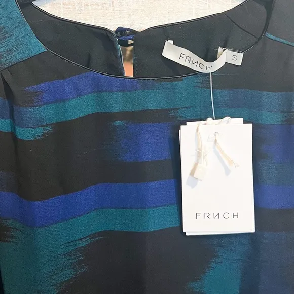 FRNCH Long Sleeve Green Shift Dress Size Small