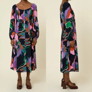 FRNCH Paris Jenine Floral Long Sleeve Dress Size Small