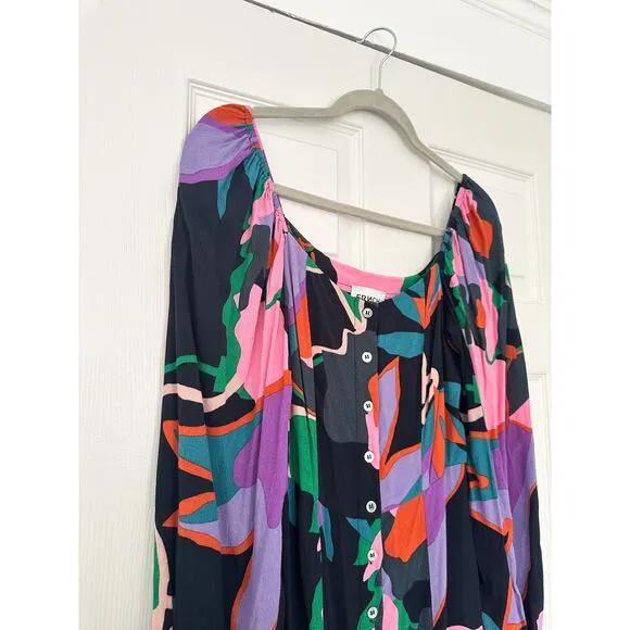 FRNCH Paris Jenine Floral Long Sleeve Dress Size Small