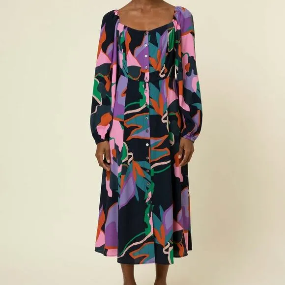 FRNCH Paris Jenine Floral Long Sleeve Dress Size Small