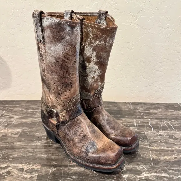 Frye 12R Leather Harness Boots