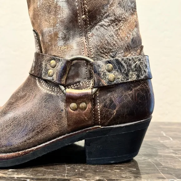 Frye 12R Leather Harness Boots