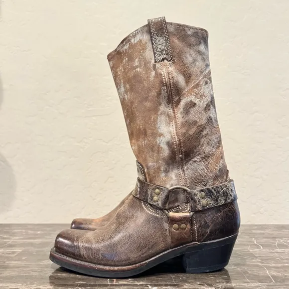 Frye 12R Leather Harness Boots