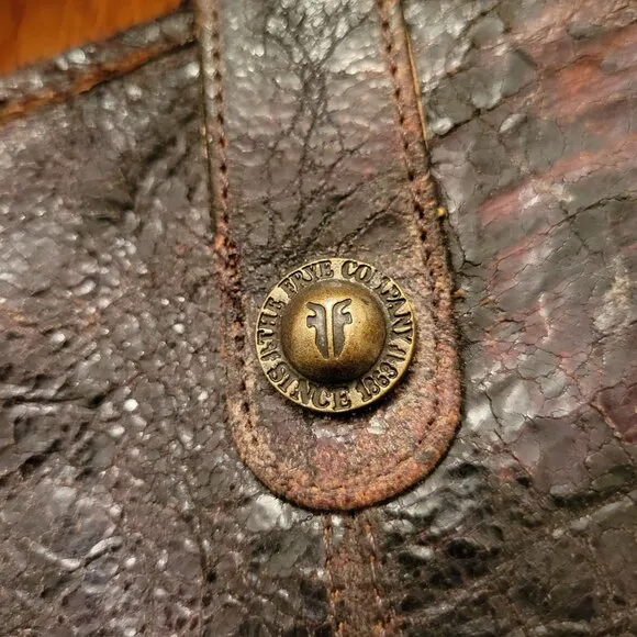 Frye 6.5 Brown Leather Distressed Glazed Crackle MELISSA Button Riding Boots