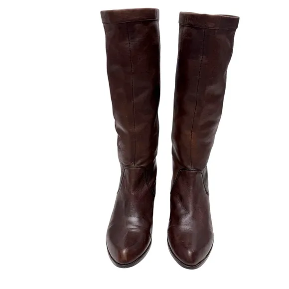 Frye Brown Leather Cindy Slouch Boots Sz 8.5