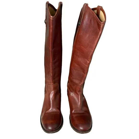 Frye | Brown Melissa Button Leather Riding Boots Size 7