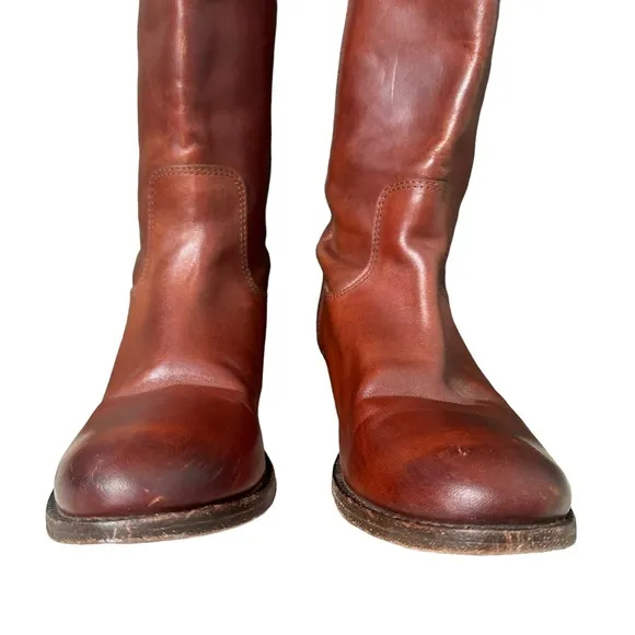Frye | Brown Melissa Button Leather Riding Boots Size 7