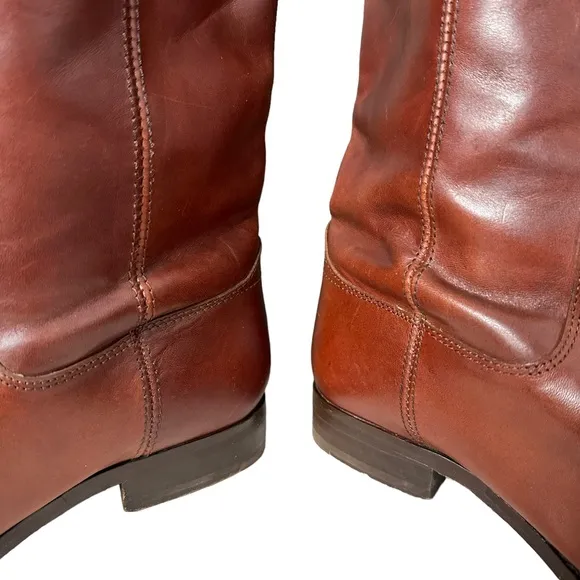 Frye | Brown Melissa Button Leather Riding Boots Size 7
