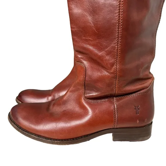 Frye | Brown Melissa Button Leather Riding Boots Size 7