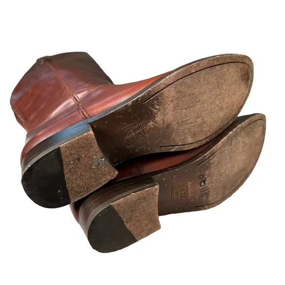 Frye | Brown Melissa Button Leather Riding Boots Size 7