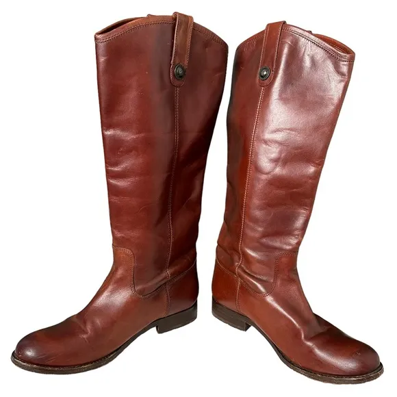 Frye | Brown Melissa Button Leather Riding Boots Size 7