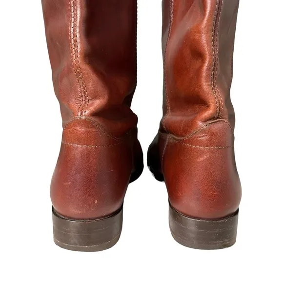 Frye | Brown Melissa Button Leather Riding Boots Size 7