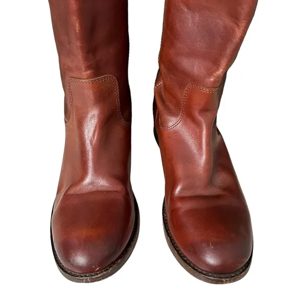 Frye | Brown Melissa Button Leather Riding Boots Size 7
