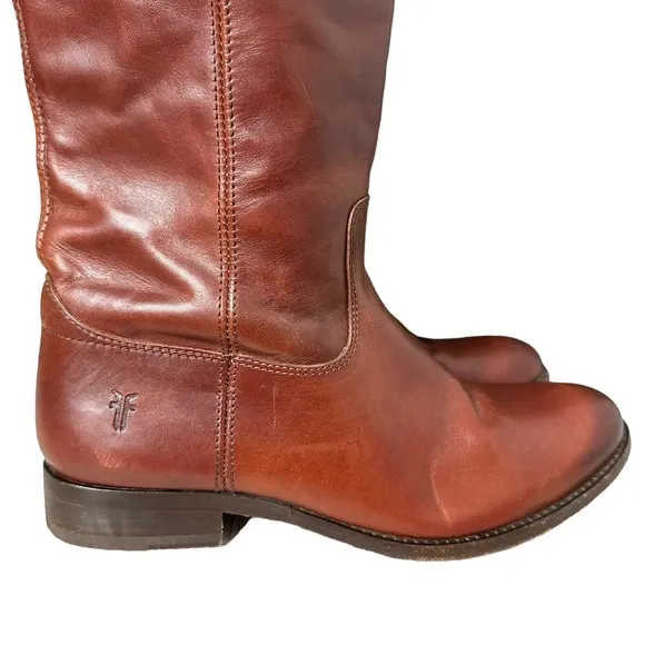 Frye | Brown Melissa Button Leather Riding Boots Size 7