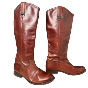 Frye | Brown Melissa Button Leather Riding Boots Size 7