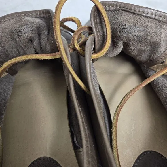 Frye Chambers Brown Grey Leather Tennis Shoes Womens 9.5 Leather Laces Rustic