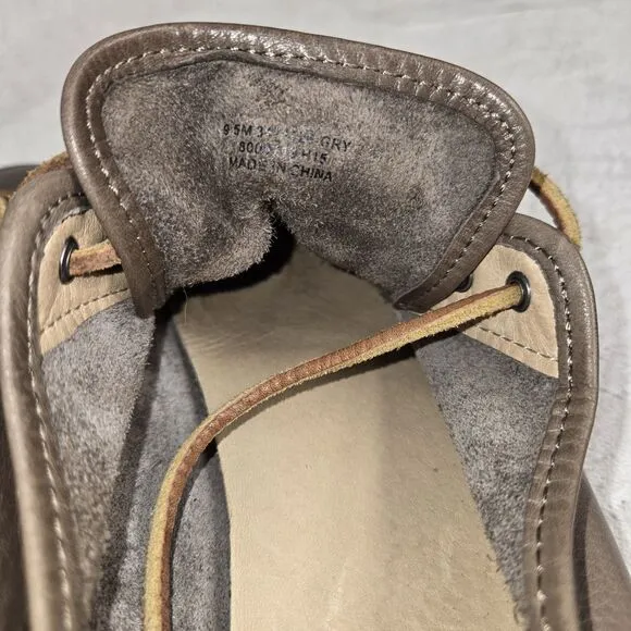 Frye Chambers Brown Grey Leather Tennis Shoes Womens 9.5 Leather Laces Rustic