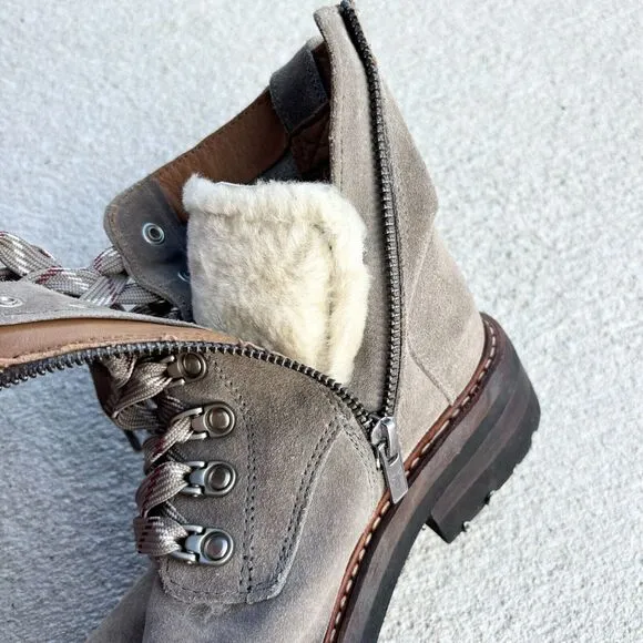 Frye Ella Hiker Boot Womens US 5.5 M Wool Lace Up Combat Rugged Winter