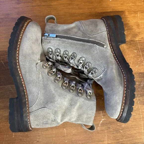Frye Ella Hiker Boot Womens US 5.5 M Wool Lace Up Combat Rugged Winter