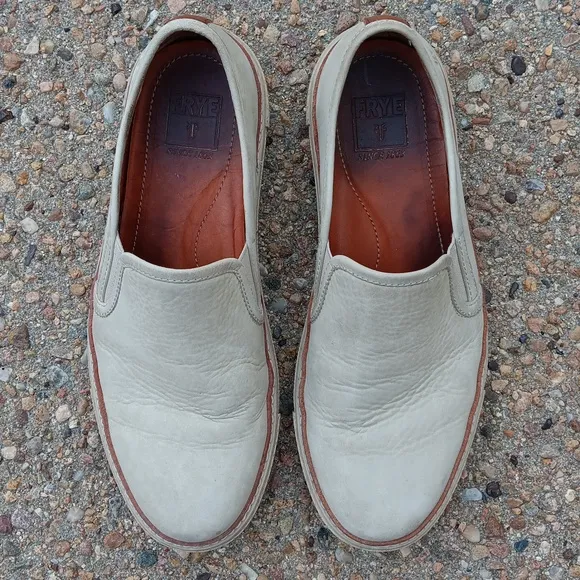 Frye Gates slip on casual sneakers leather shoes mens sz 10
