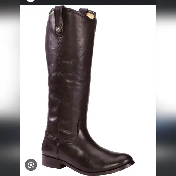 Frye leather knee high riding moto leather flat boots melissa