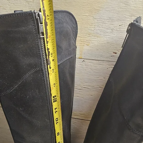 Frye leather knee high riding moto leather flat boots melissa