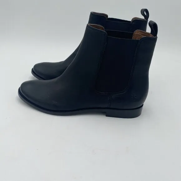 Frye Leather Pull On Ankle Boots Black Melissa Chelsea Sz 7.5 8. READ
