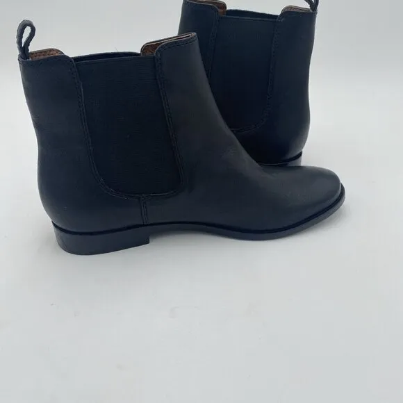 Frye Leather Pull On Ankle Boots Black Melissa Chelsea Sz 7.5 8. READ